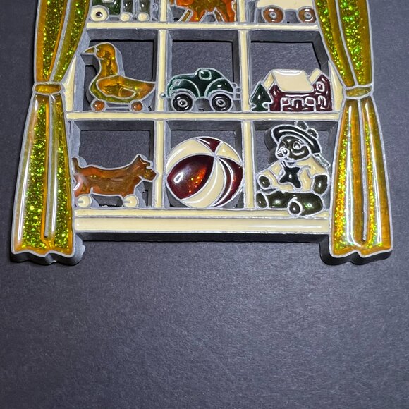 VTG Glitter Multicolor Plexiglass Acrylic Toy Store Window Suncatcher Ornament - Picture 3 of 5